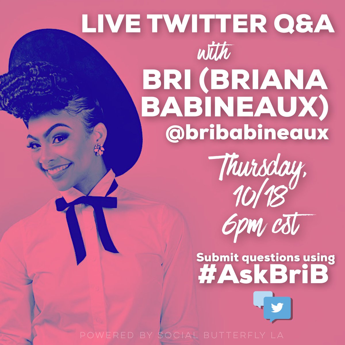 BriBabineaux's tweet photo. #BRINATION! I can’t wait until tomorrow’s live Q&amp;A!! Remember to tweet your questions to #AskBriB starting at 6pm CST! https://t.co/9KNNg3INUR