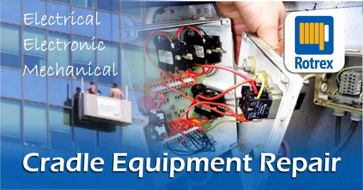 RotrexOnsite's tweet image. #WorkingAtHeight entails cradle equipment to be permanently exposed to the elements, so it accepted that at some point it will fail and require some unplanned #repair work. When you detect a fault give #Rotrex OnSite a call 0800 7836402 #trained #engineers #maintenance