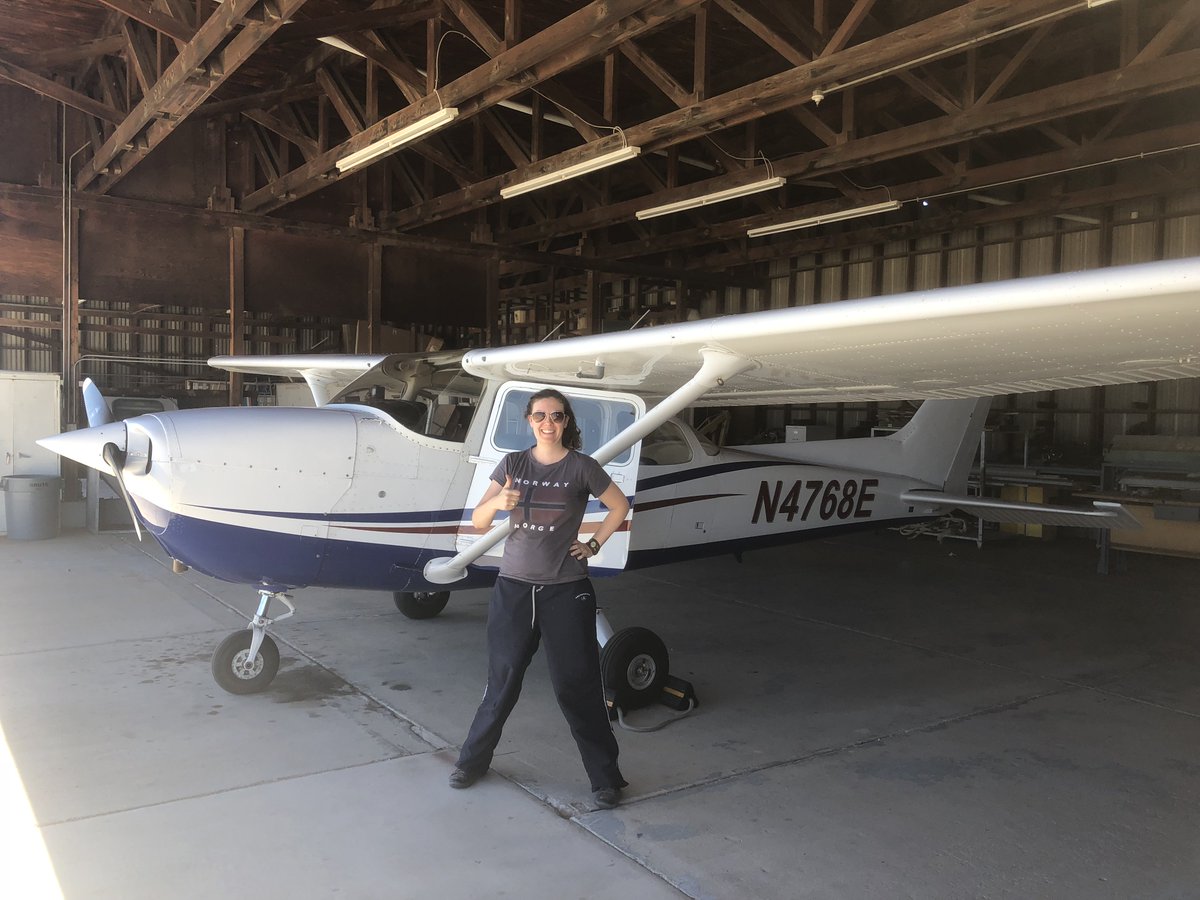flywithaopa's tweet photo. When #studentpilot Amy first started working w/ the AOPA #YouCanFly team as a contractor, she never considered becoming a pilot. After taking a discovery flight last April Amy began flight training &amp; just completed her first solo. Congrats, Amy! https://t.co/vOF3jdrjPM