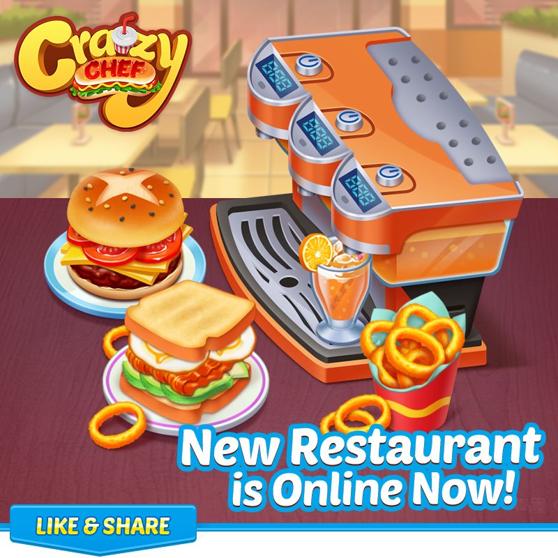 CrazyChef14's tweet photo. #WednesdayWisdom 🥪New Restaurant🍔 is OPEN Now!🎉  Ready to cook sandwiches and hamburgers for hungry customers?!😝  
Login the game Now and serve New dishes!!✨https://t.co/nksHpA1BM3 https://t.co/fWqZd1SXbT