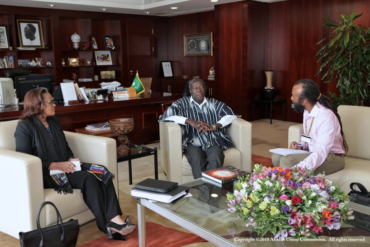 AmbKwesiQuartey's tweet photo. Productive meeting with Ethiopia’s Permanent Rep' to #AU Amb. Woinshet Tadesse on the project to build a statue for Emperor Haile Selassie, which will be erected at #AU HQ. Statue will be a symbolic recognition of his role &amp; contribution to Africa’s liberation &amp; foundation of OAU https://t.co/u90wVGtoty
