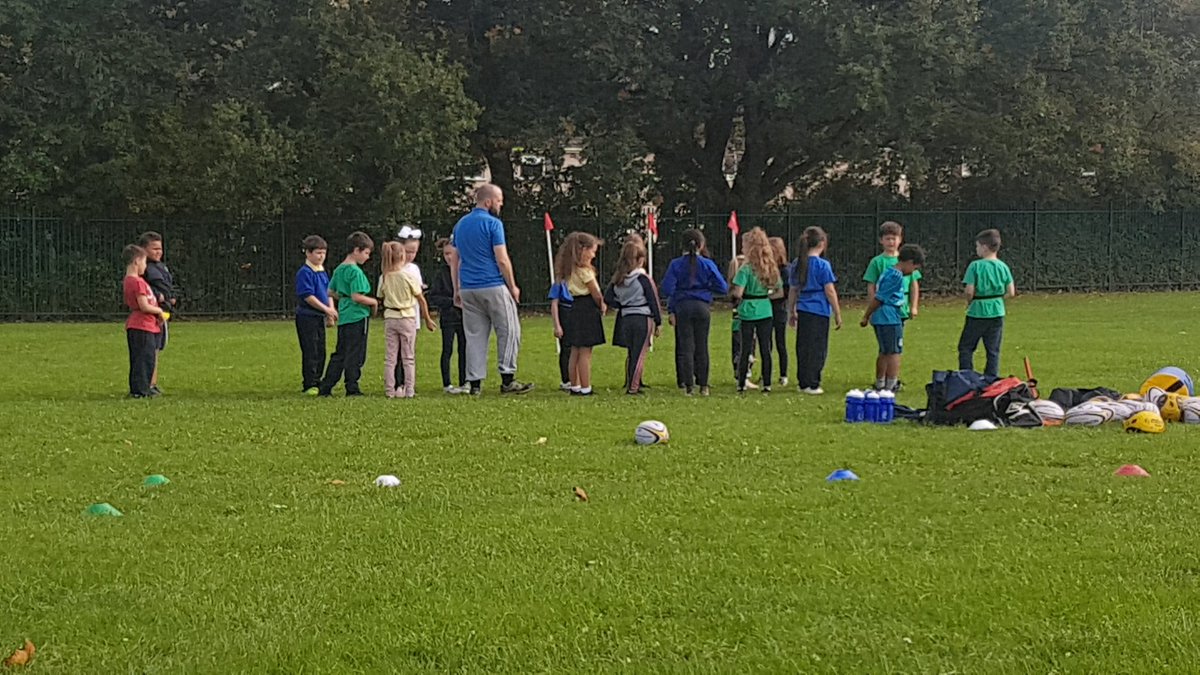 Rugby fun this afternoon. The children are super happy to be outside.