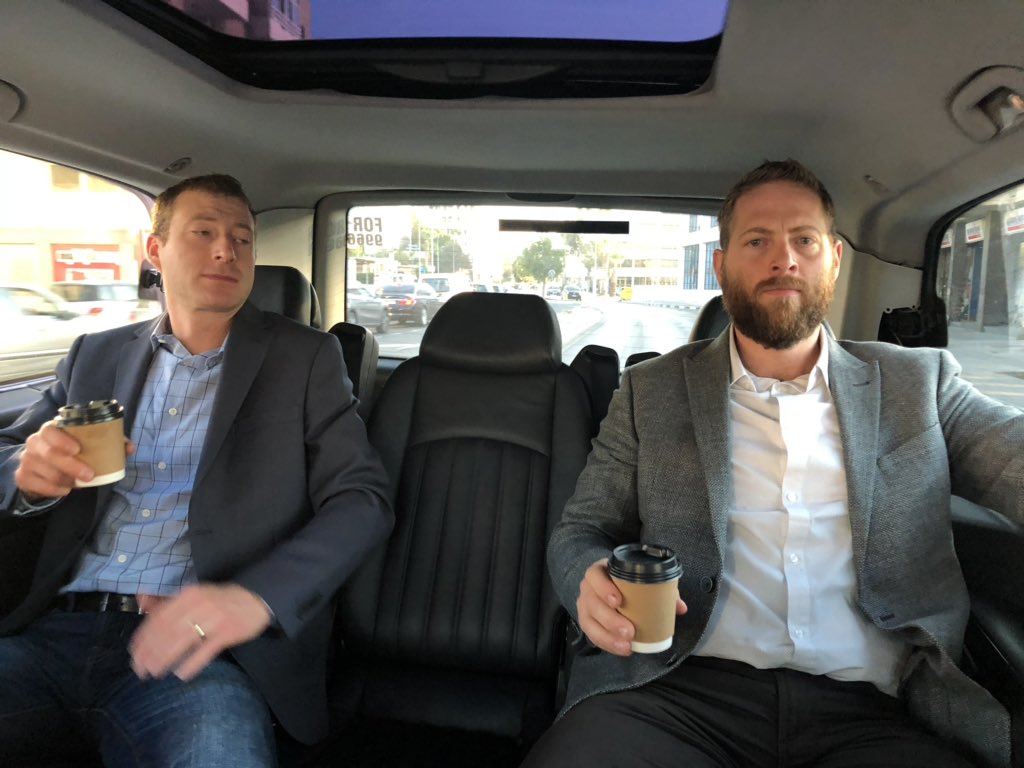 Cor9Commodities's tweet photo. Was a early morning start...someone doesn’t seem very awake 😂😂 Cornine’s Jon and Brandon are in Cyprus working on building our export sales! #cornine #AgMoreThanEver #abag #harvest18 #export https://t.co/eTBmMSzouw