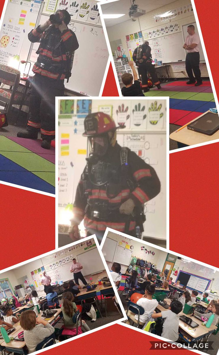 Fire prevention week! Thank you to <a href="/PittsboroFire/">Pittsboro Fire</a> for coming to share with our students. #pesrocks #getlowandgo #stopdropandroll #rockstars