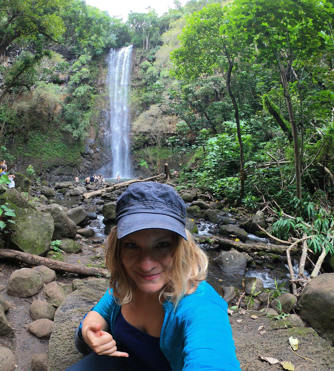 astro_Michaela's tweet photo. I found the #SecretFalls ;) what a delight to be able to do a mini triathlon to get to this beautiful waterfall :) #kayaking #swimming #hiking 
I will miss Kauai and its beautiful nature very much - can't wait to go back again hopefully sometime in the future 😊
#Kauai #vacation https://t.co/L1Ui0RwUmm
