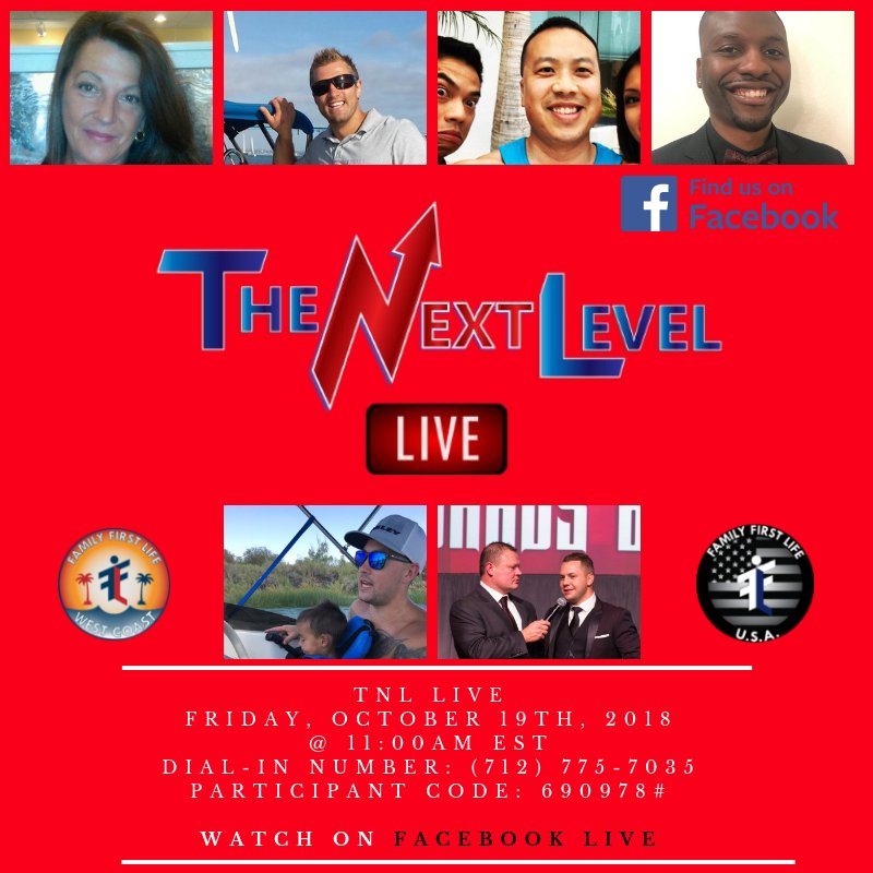 FamilyFirstLife's tweet photo. On this week's The NEXT LEVEL LIVE training on Friday! Join us and your fellow agents for Question & Answer Producers' Roundtable with some of the FFL West Coast & USA Rising Stars - Part 2 #TheNextLevelLiveCall #FacebookLive #InsuranceSalesTraining #InsuranceCareer #ILoveMyJob https://t.co/wk6QCYY4hQ
