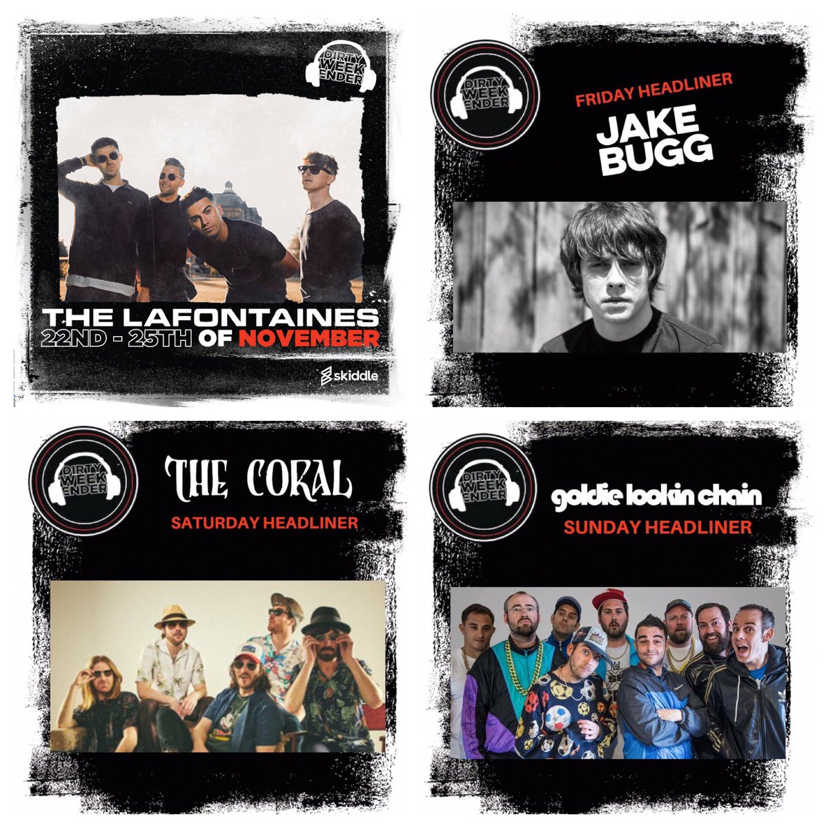 So it’s getting closer.   Who all has their tickets?  Four days of carnage with <a href="/TheLaFontaines/">thelafontaines</a> @JakeBugg <a href="/thecoralband/">The Coral</a> <a href="/theGLC/">goldie lookin chain</a> &amp; so much more.   Get your tickets from <a href="/skiddle/">Skiddle</a> skiddle.com/e/13215191