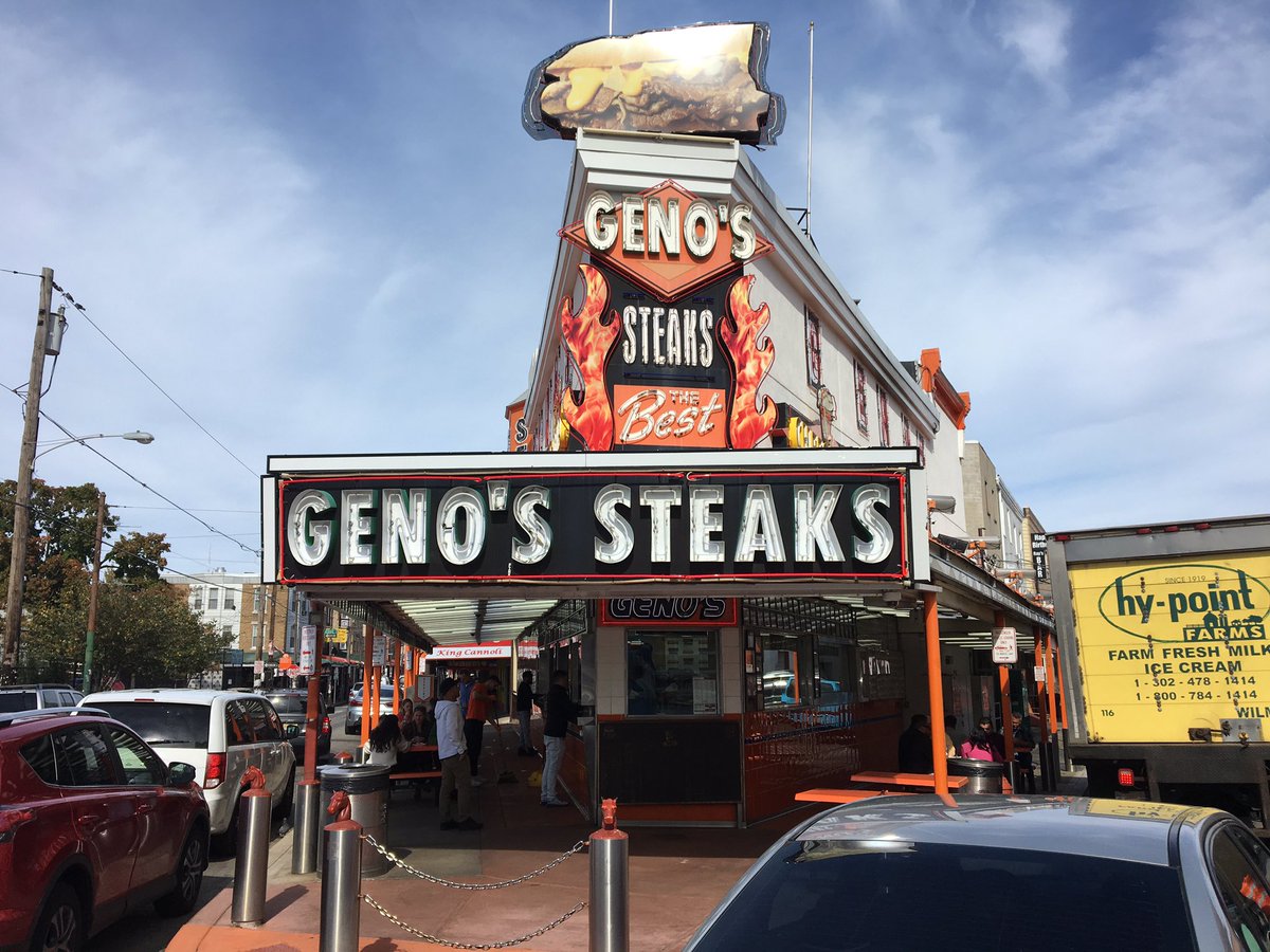 mpgaltt's tweet image. Når nu man er i Pihiladelphia skal der spises Philly Cheesesteaks og det gøres bedst på Geno’s