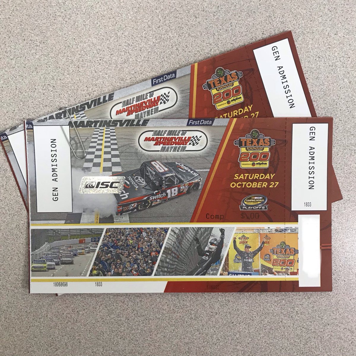 MartinsvilleSwy's tweet photo. Want to be here for some @NASCAR_Trucks #NASCARPlayoffs action on October 27? We’ve got you covered with today’s giveaway: A pair of #TexasRoadhouse200 tickets!

Retweet and follow us to enter! Winner announced tomorrow, October 18. https://t.co/5x7WO3ZAXZ
