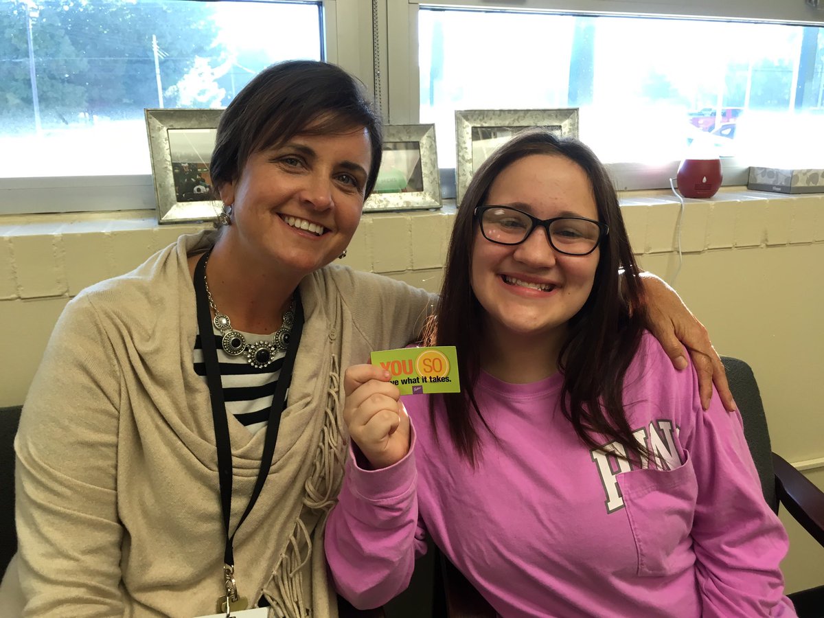 MEADECOUNTYHIGH's tweet photo. Savannah “so has what it takes”! She is a shining star at #MCHS! #positivebehaviorreferrals #alloneallin 
@melinda_banks https://t.co/bkbbqzUJfH