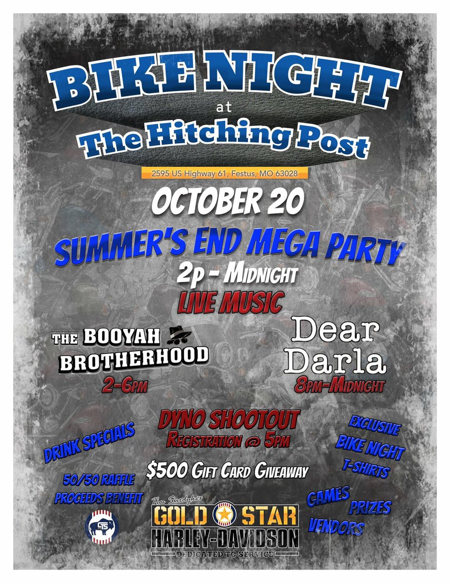Join Team Gold Star for the Bike Night party of the year - Summer’s End Mega Party!