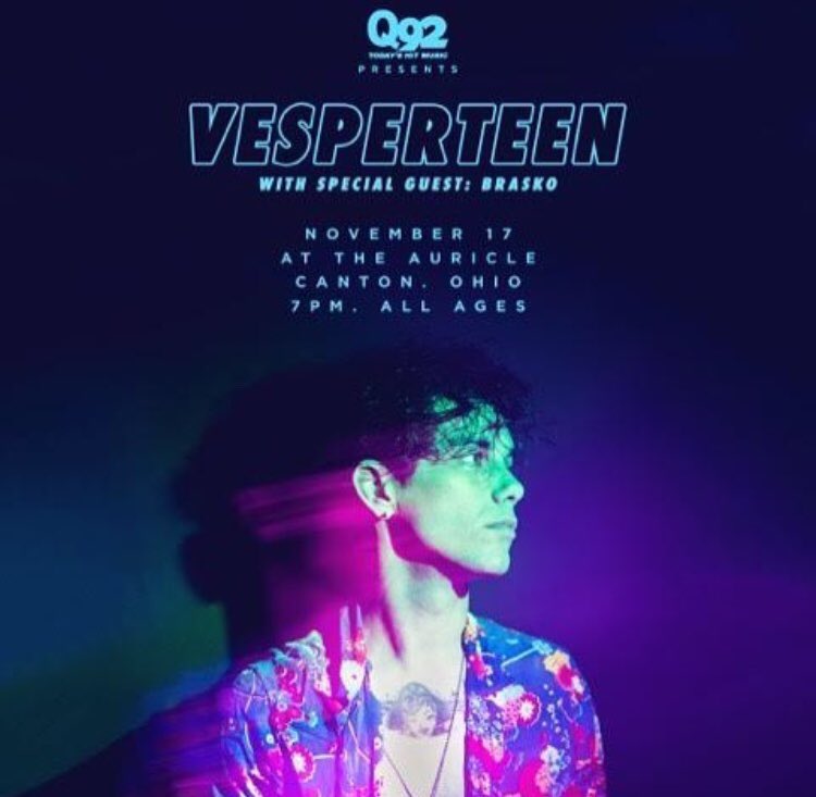 Q92's tweet photo. Q92 presents @_VESPERTEEN_ w/ @braskosongs at @theauricleoh 11/17. Tickets on sale this Friday at Noon just $9.92 #visitcanton #cantonmusicblock @VisitCanton @CelebrityEtc https://t.co/WrwxwffUfl
