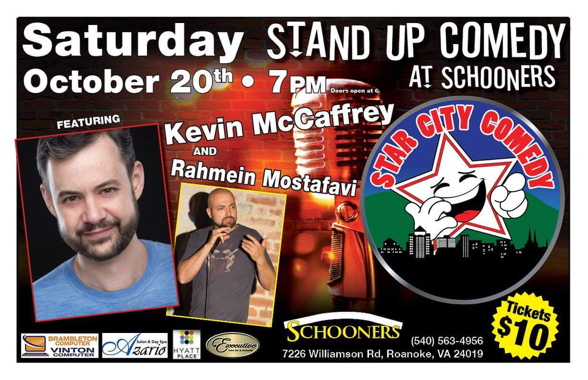 This Saturday is our first show in years that isn't downtown. Hope to see you at Schooners this Saturday! Live music after the show with 220 South.