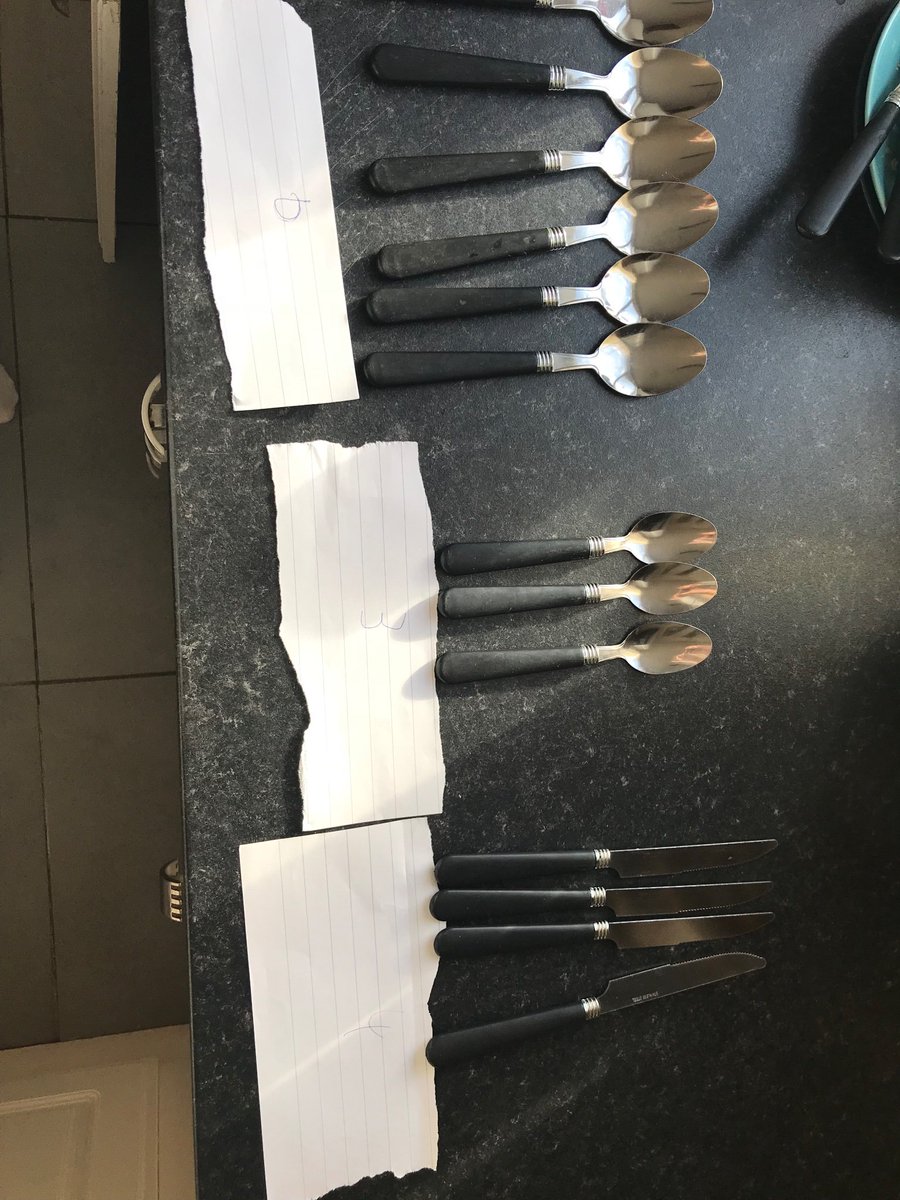 natasha_glavin's tweet photo. Riley counting out how much there is of each cutlery @StAloysius_PS 
#SAPSMathsWeek #P3A https://t.co/tYX3bWiIjE