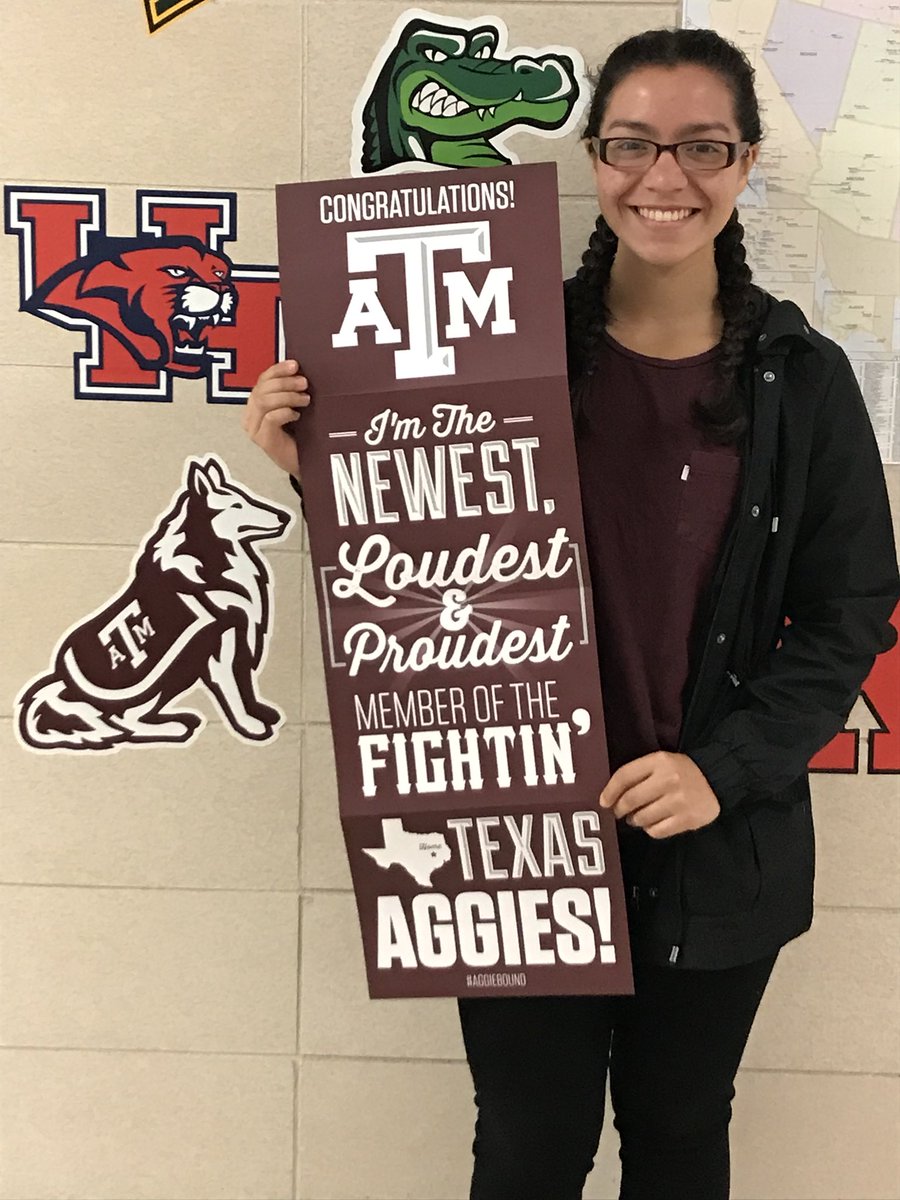 🚨Hey Texans!!🚨 We have our first <a href="/TAMU/">Texas A&M University</a> acceptance!! Congrats, Digna! #GigEm 😎👍❤️