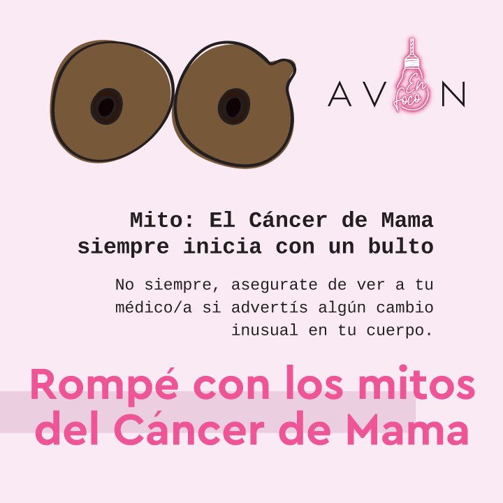 ¡Rompamos con los mitos sobre el #CáncerdeMama! ¿Siempre inicia con un bulto? No siempre, asegurate de ver a tu médico/a si advertís algún cambio inusual en tu cuerpo.