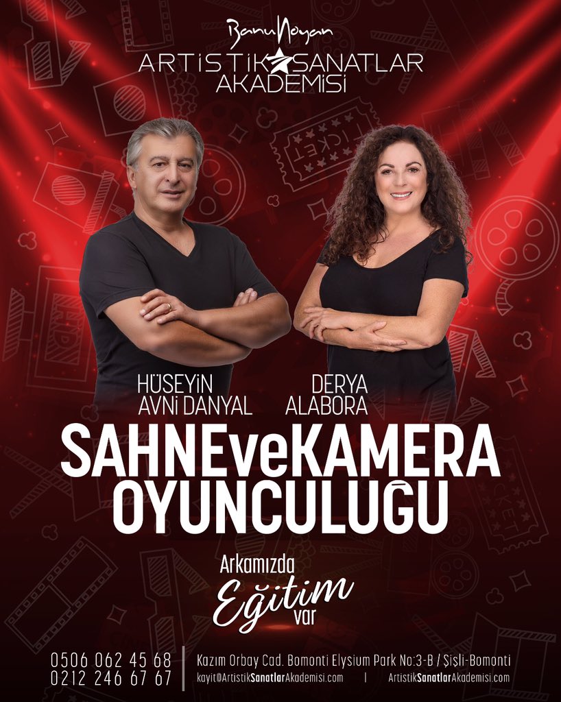 Oyunculuk gerçek oyunculardan öğrenilir .. Hüseyin Avni Danyal ve Derya Alabora sınıflarımızın kayıtları devam ediyor ... <a href="/BanuNoyanEvent/">Dr. Banu Noyan</a> <a href="/banunoyan_/">Banu Noyan</a>