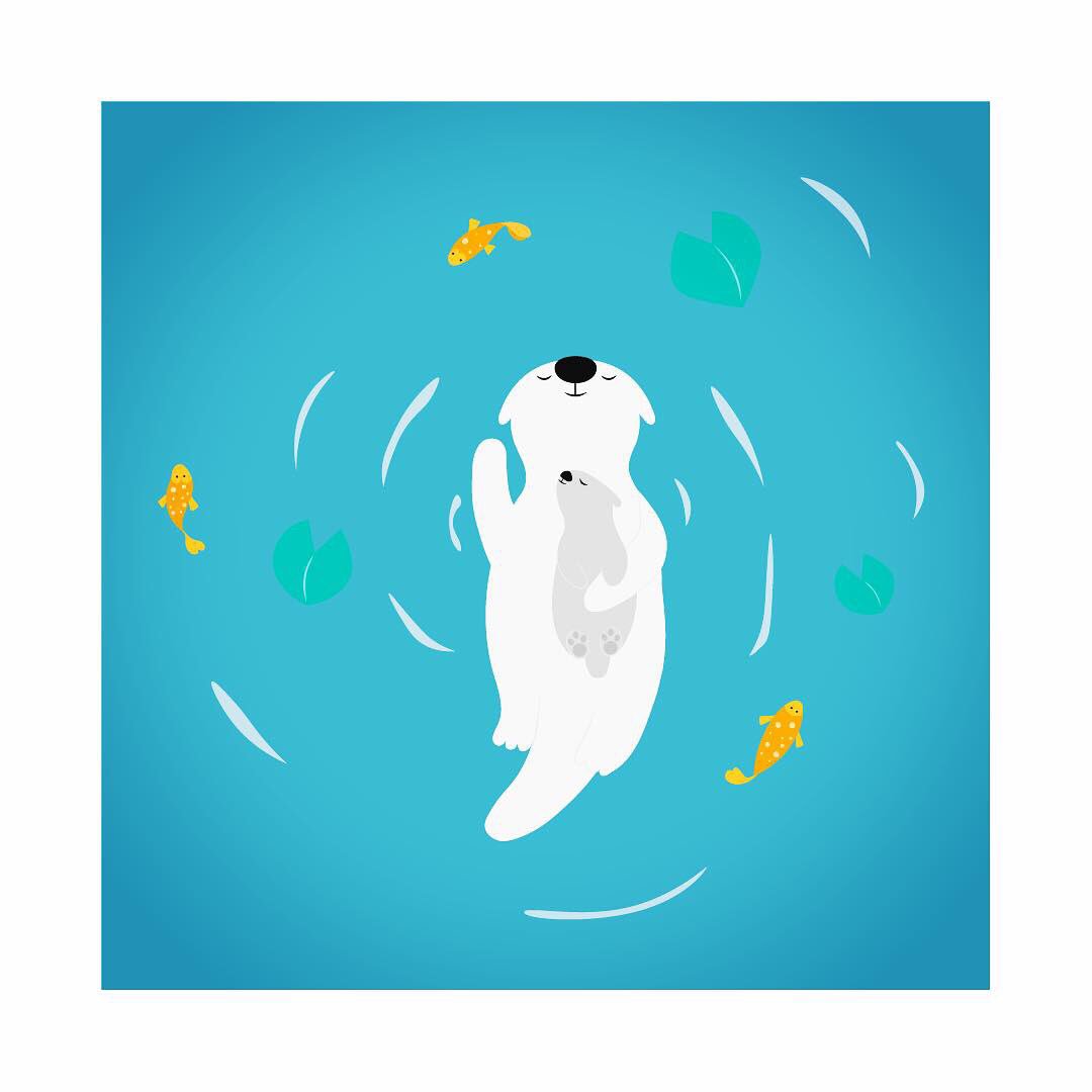 bellaroseandmay's tweet photo. ‘Otter’ly’ adorable 🙈 #handmadehour don’t you think? #inkdrawing #sketchdaily #sketchbook #vectorart #nurserydecor #nurserydecor https://t.co/mliygE7N6x