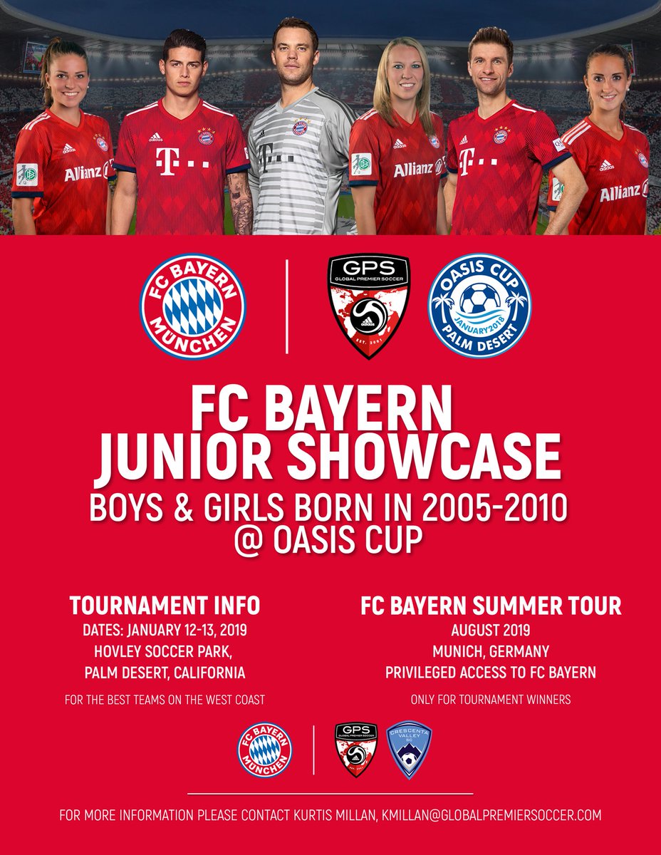 TheCVSoccerClub's tweet photo. Sign your team up today, for the Oasis Cup Featuring FC Bayern Junior Showcase tournament. https://t.co/Ap066Q1luV https://t.co/LUMoSv0Iaf