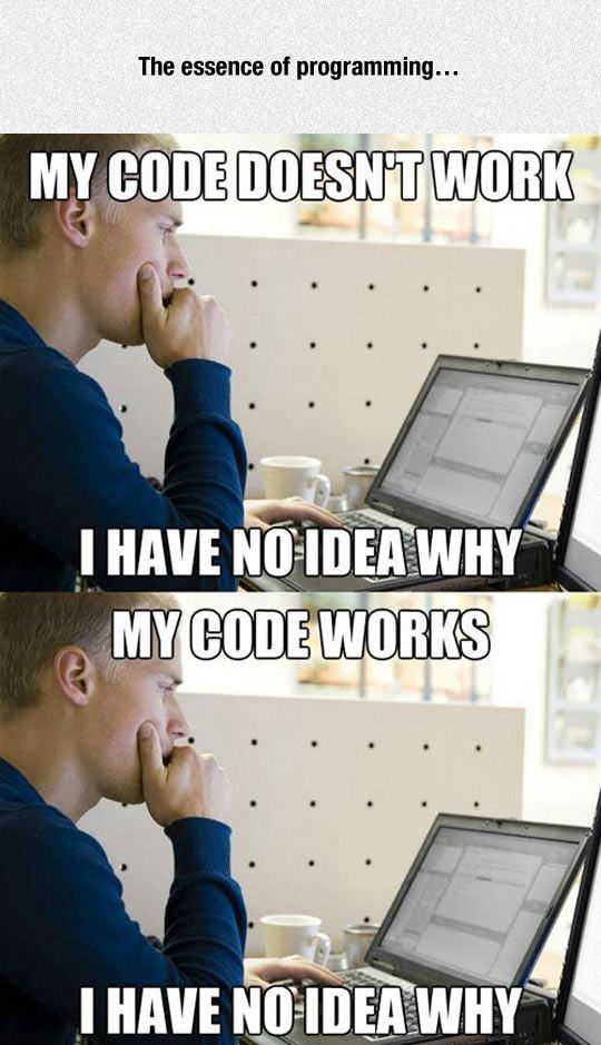 TechGuy108's tweet photo. this happens pretty much all the time right 😂
#100DaysOfCode #301DaysOfCode #Coding https://t.co/5XNVvQekgU