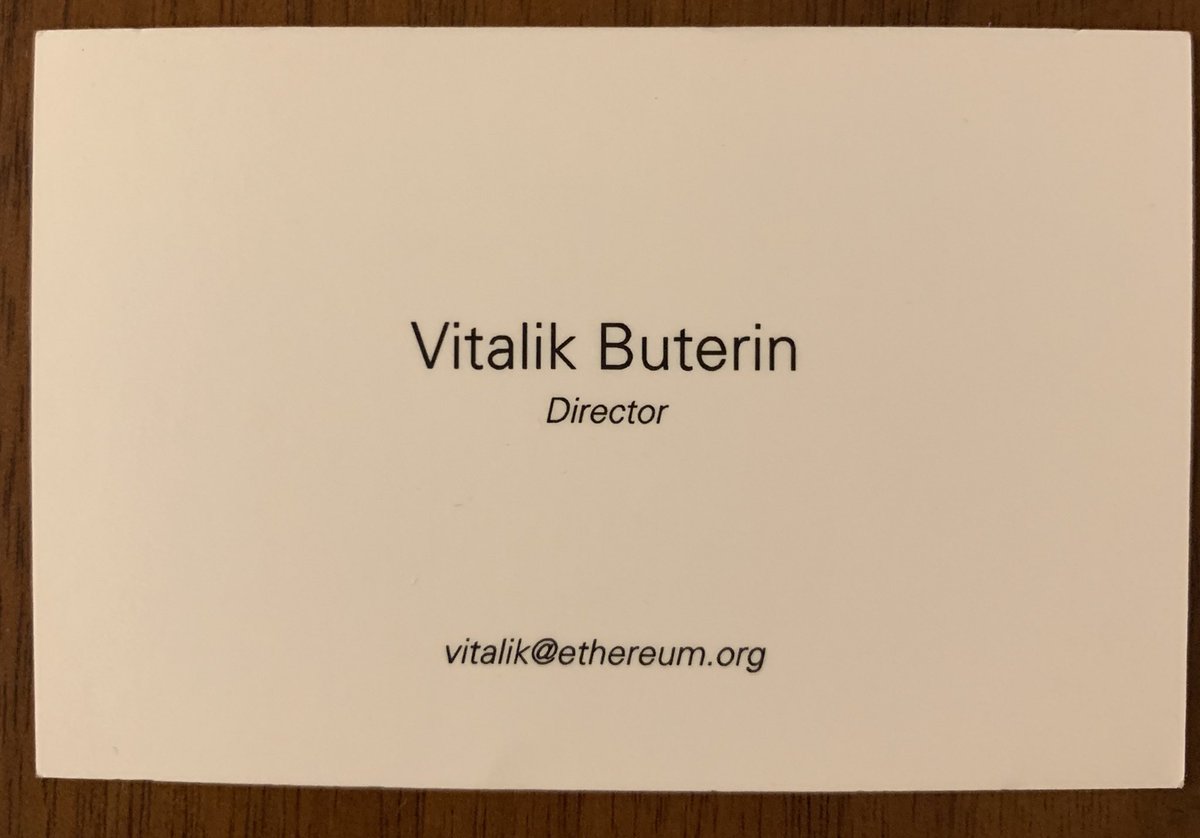 gverdian's tweet image. Going through my business cards today. Not knowing about him, I met @VitalikButerin at Sydney Blockchain Workshops in 2015 when I was a CISO in Government. He looked like an interesting guy, I approached him and said “You look like a developer, what do you do?” We exchanged cards