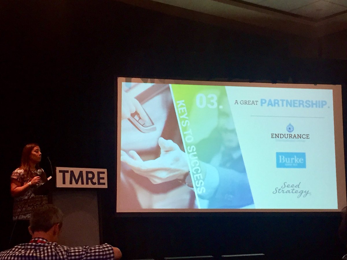 BurkeInc's tweet photo. One key to any successful project? A great #partnership. Stop by booth 216 to learn more our presentation, Competitive Advantage through Segmentation, with @EnduranceIntl!! #SeedStrategy #Tmreevent #TMRE2018 https://t.co/1WScMIOgYD
