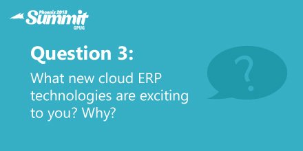 BinaryStream's tweet photo. Q3: What new cloud #ERP technologies are exciting to you? Why? #SummitChat #UserGroupSummit https://t.co/wJblNxxfso