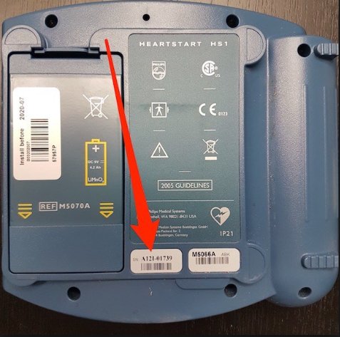 This image shows where the serial # is located on 
a Philips AED
#TeamSurgical  #AED