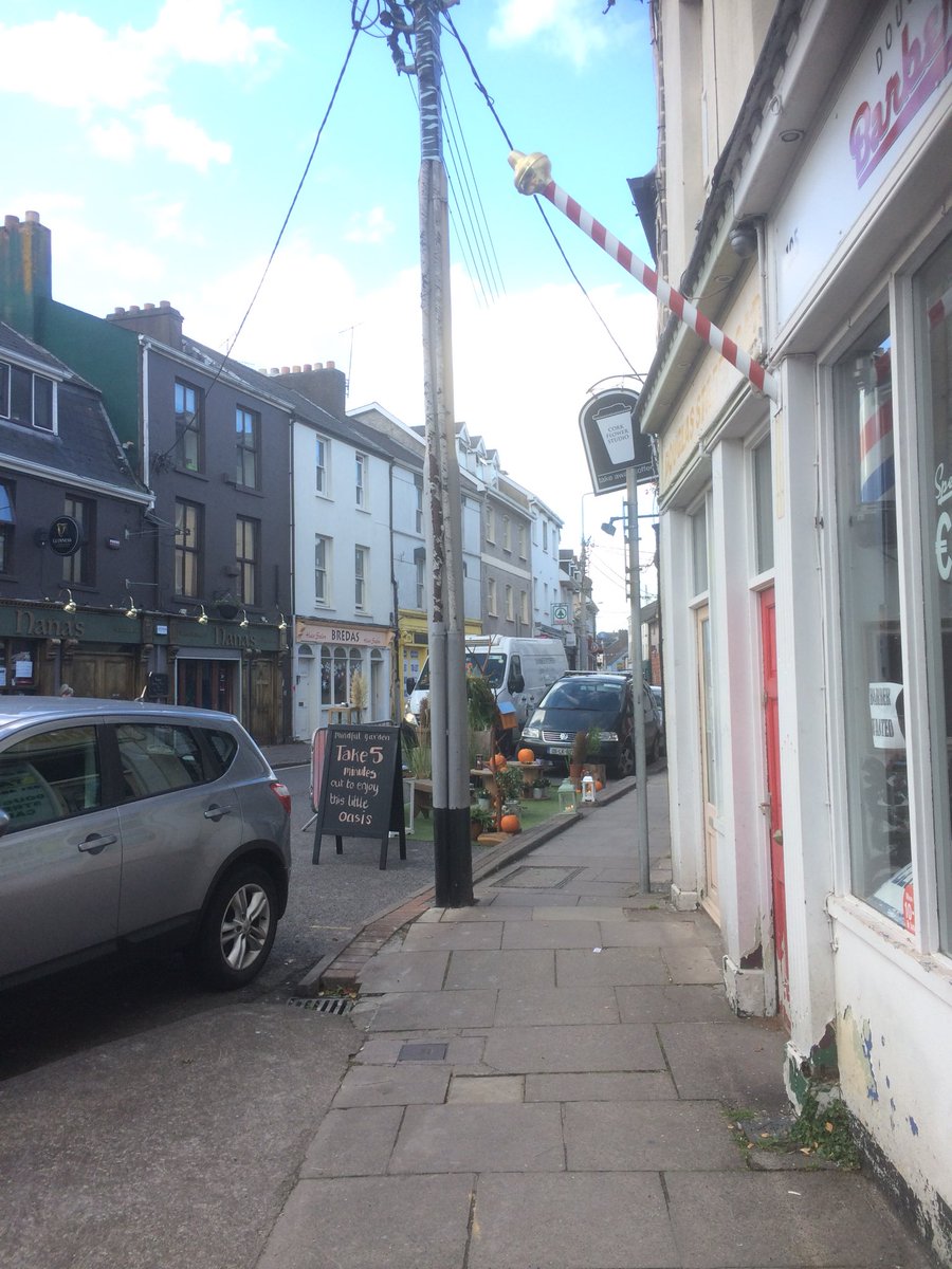 AllisonDutoit's tweet photo. Wait for it ..... @corkfs #UrbanOctober looking fabulous. #parklet #parkingday @CorkEvolves https://t.co/SPW9MaInhP