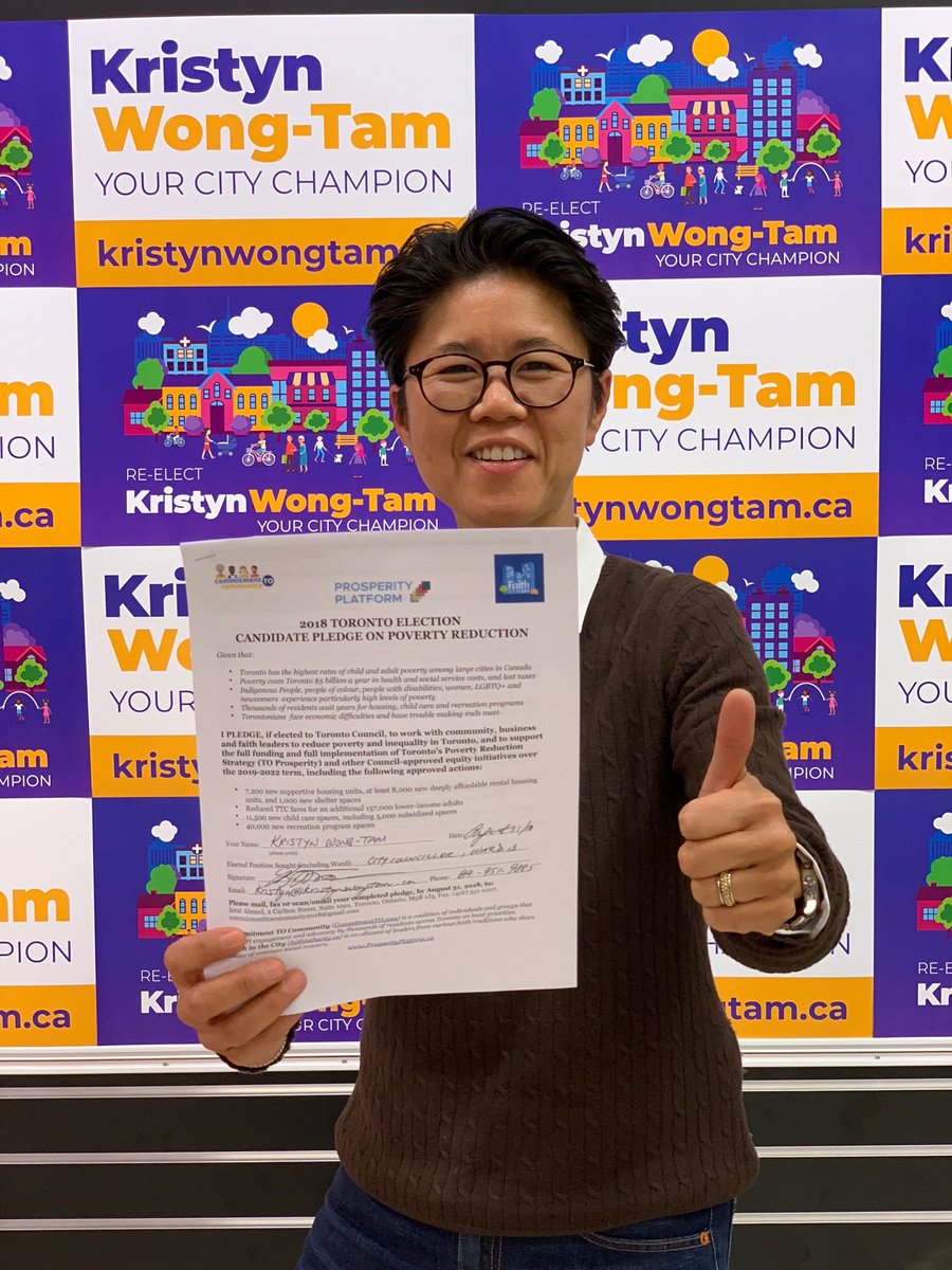 kristynwongtam's tweet photo. Proud to sign @planningtoronto's #ProsperityPlatform. Too many people in Toronto are struggling to make ends meet. We must #endpoverty & create opportunity for us all to thrive together. No more talk, let's take action! Learn more: https://t.co/2GAk1vclxG #TorCen #Ward13 #KWT2018 https://t.co/WPxziQjpiO