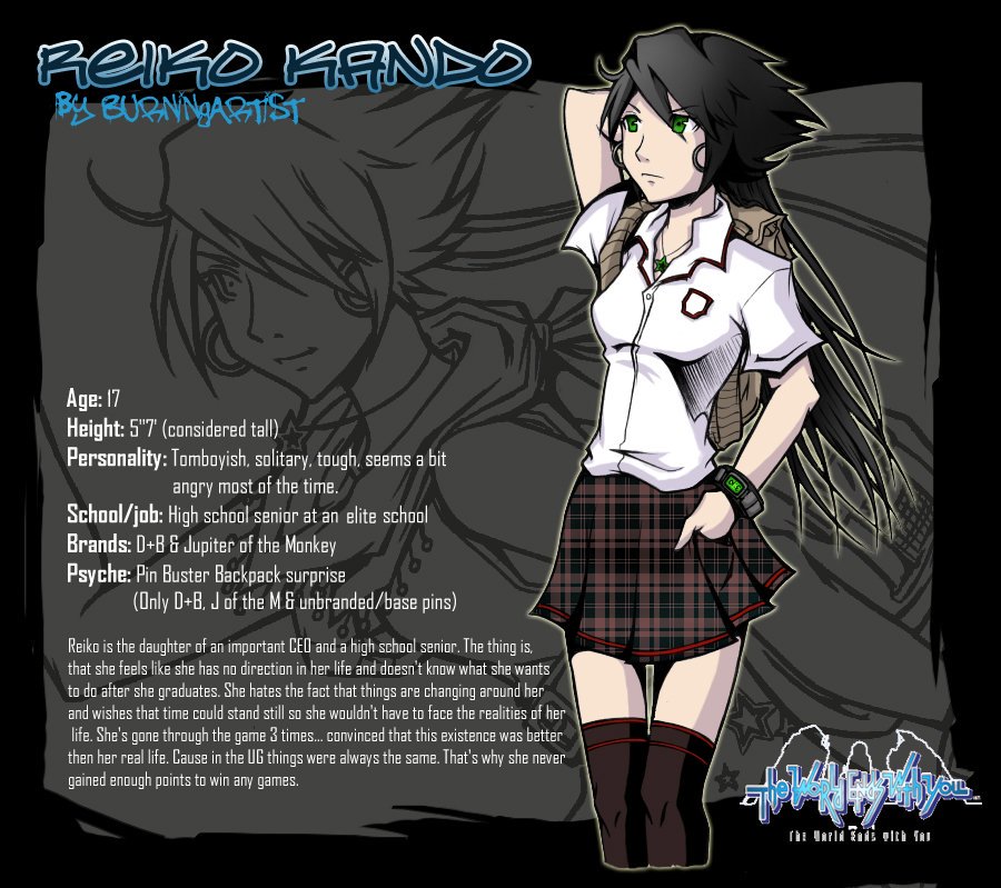 ArtworkBurning's tweet photo. Since I got some #TWEWY fans out there, I'll just throw out my #OC from like... 6 years ago. Lol. Meet #ReikoKando my grumpy tomboy #FC. Her favorite brands are #JupiteroftheMonkey & #DB. I made an animation of her doing a fusion with another OC but it's in flash. https://t.co/UnJPA3zDJV