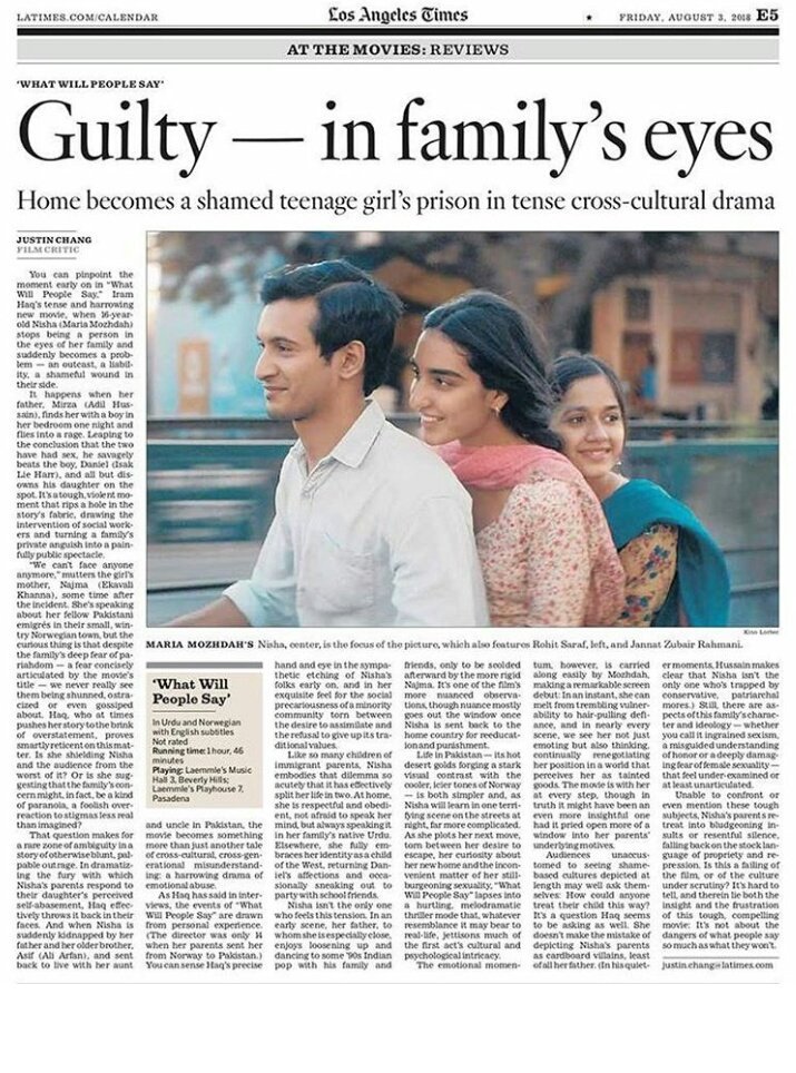 Proud of you @_AdilHussain  sir.
It's wonderful news headlines with amazing articles in @latimes .

#Whatwillpeoplesay