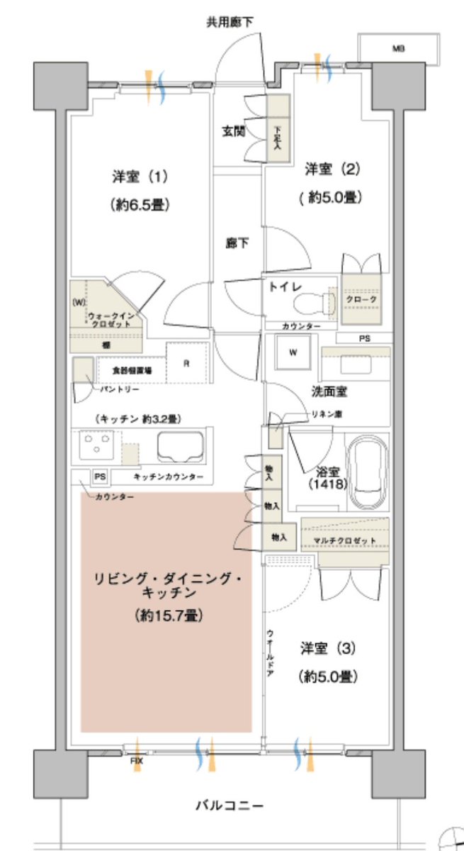 ট ইট র マンションマニア 天下の三井さんがズルいと言うか紛らわしい表記しちゃうのはいただけないなぁ 1枚目 リビング ダイニングと キッチンをしっかりわけた表記 2枚目 リビング ダイニング キッチンとしてまとめて表記 キッチンは にて別表記