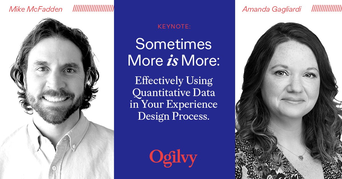 OgilvyDenver's tweet photo. We’re excited for Mike and Amanda to be hosting a keynote session at Service Design Week today! They’ll show how marrying qualitative and quantitative data can create more clarity and alignment within your team. @ServiceDesignUS #servicedesignweek2018 https://t.co/ZY5SagZODR https://t.co/iFMrxnhHlY