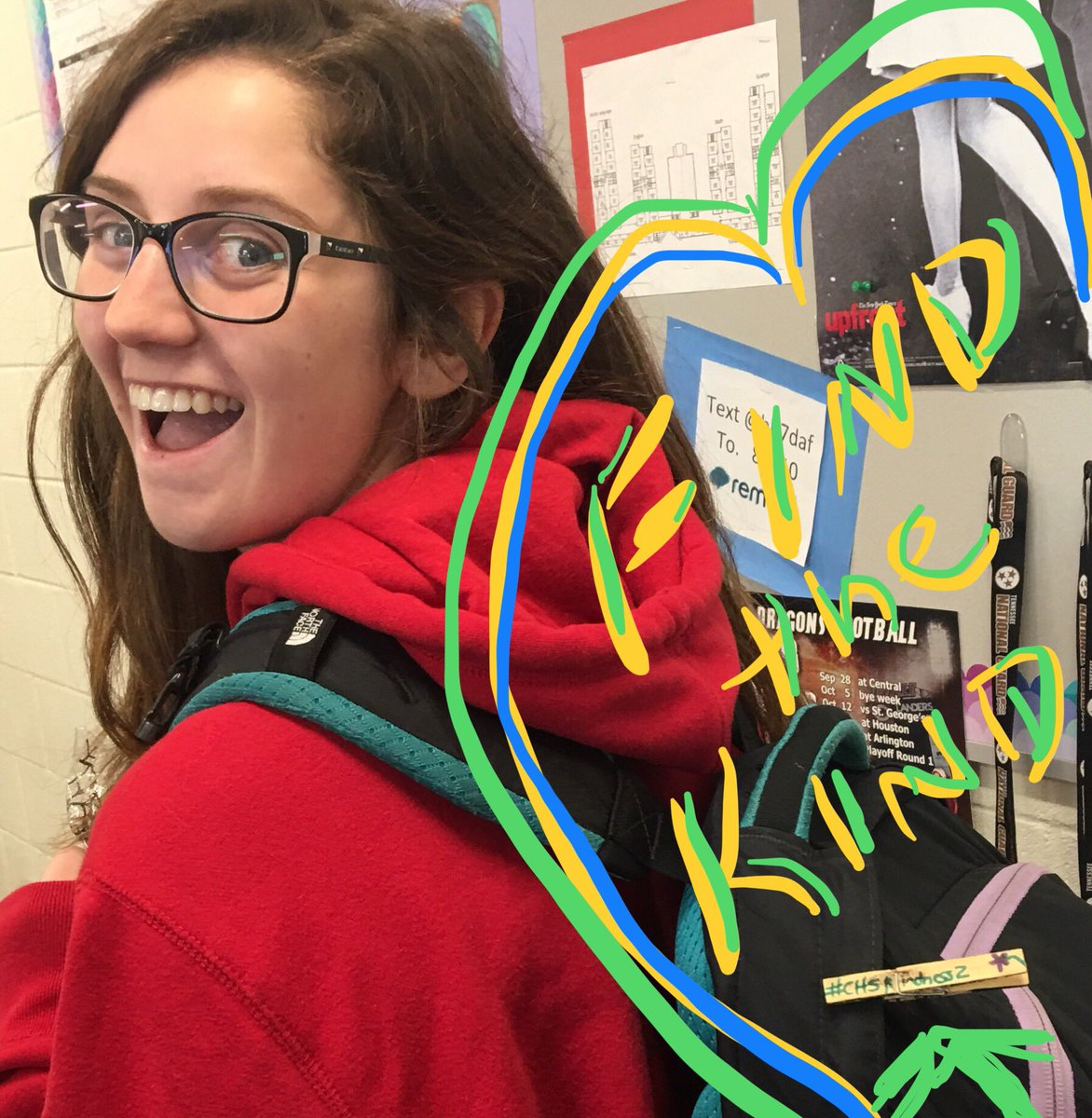 Caught this girl being kind today!! She got “pinned for it”.  Being sunshine for others!   #firewithinchs #clothespinkindness     #findthekind