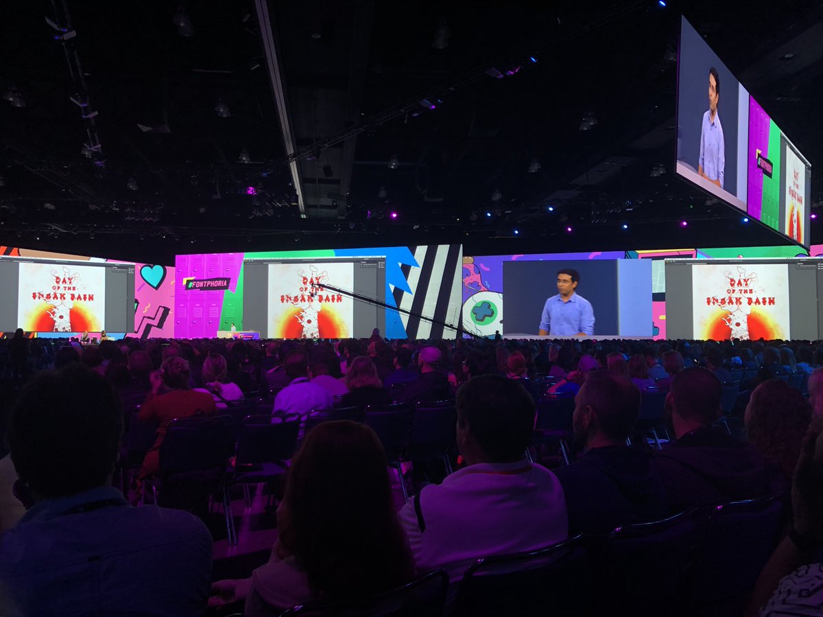 Stephanie4XD's tweet photo. What great ideas talented people presented at yesterday’s @adobemax #sneaks 👏🏽🎉👌🏽 by @paultrani and @TiffanyHaddish #TiffanyHaddish 💃🏽 my life as a designer definitely would have been easier if I’d have had #fontphoria + #projectfastmask + #fantasticfold ✒️🎥 🛍 #adobemax #adobe https://t.co/oYKQBZG3uh