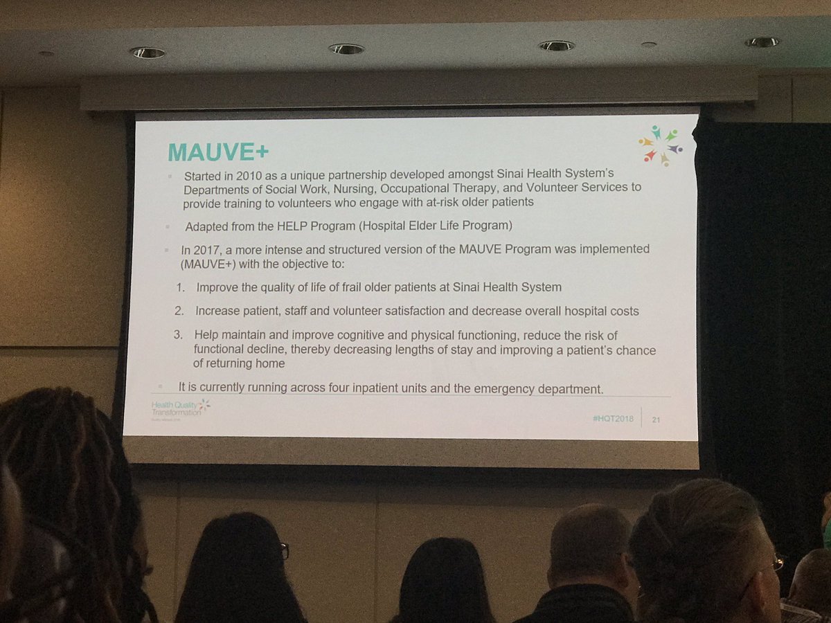 mari_iromoto's tweet photo. Sitting in #HQT2018 Spotlight on Abtstracts session. Impressive initiatives. Great outcomes. Excellent format. #MAID #MAUVE+ #CHOICEProgram #QualityOfLife #warmLine @kgshojania @MGHToronto https://t.co/va2h5jjVIj