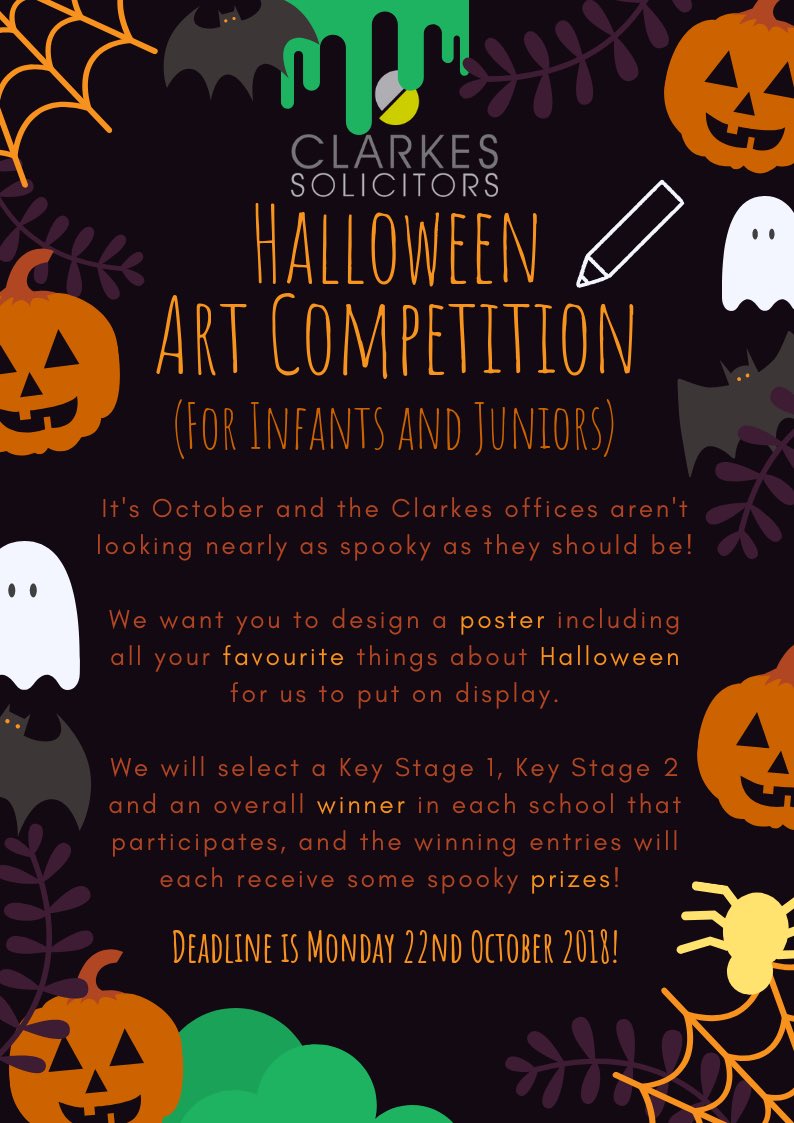 You’ve still got a few days left to bring in your entries for our Halloween Art Competition! Can’t wait to decorate our offices with your fantastical and scary designs🦇