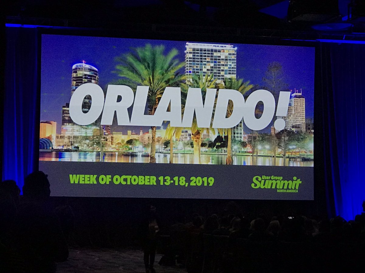 D365UGFO's tweet photo. BIG Announcement! 2019 #UserGroupSummit will be located in sunny Orlando, FL. https://t.co/18RIdpzfWp