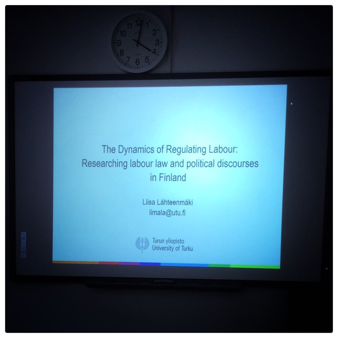 CERIC_LUBS's tweet photo. The Dynamics of Regulating Labour: Researching labour law and political discourses in Finland - a seminar by Dr Liisa Lähteenmäki, University of Turku.
#ceric #ceric_seminar #labour #labourlaw #labourlegislation #unemployment https://t.co/AwwPwsmPGL