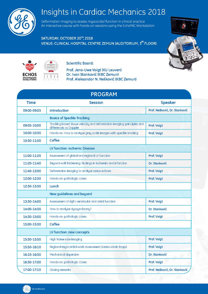 Looking forward to Insights in Cardiac Mechanics 2018 in Belgrade this Saturday