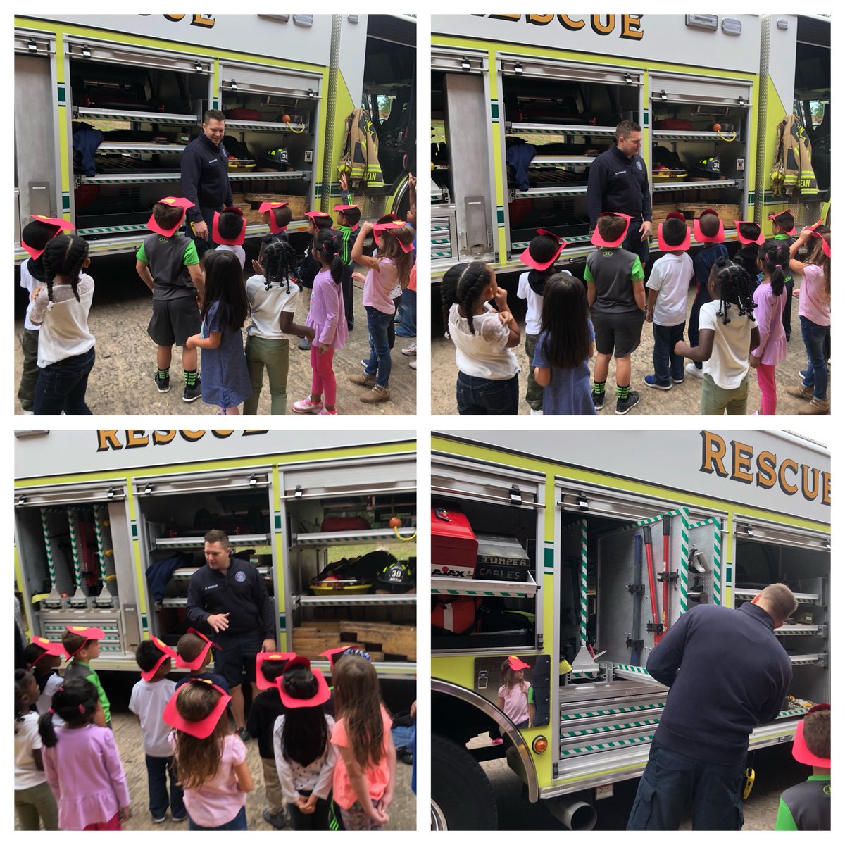 medman816's tweet photo. The fire truck came to visit PreK and Kinder this morning! Huge shout out to the awesome fire fighters who showed us around the truck! @MittelstadtKISD @Daviskinder1 #MomentsinKlein #Patriots2theCore #CommunityHelpers https://t.co/OFFaUYQ0jo