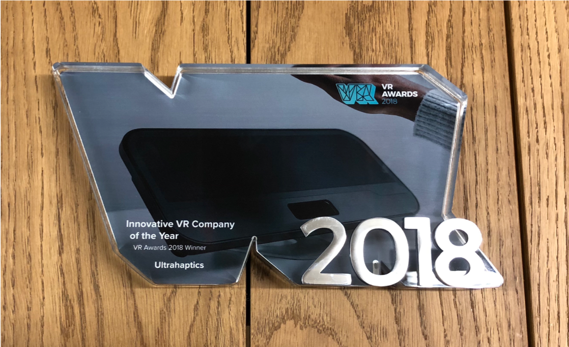 ultrahaptics's tweet photo. We are thrilled to have won "Innovative VR Company of the Year" last night at the @VRAwards 🙌🏻  Thanks @MooreStephensUK for a brilliant night! https://t.co/LlpAFjwOJc