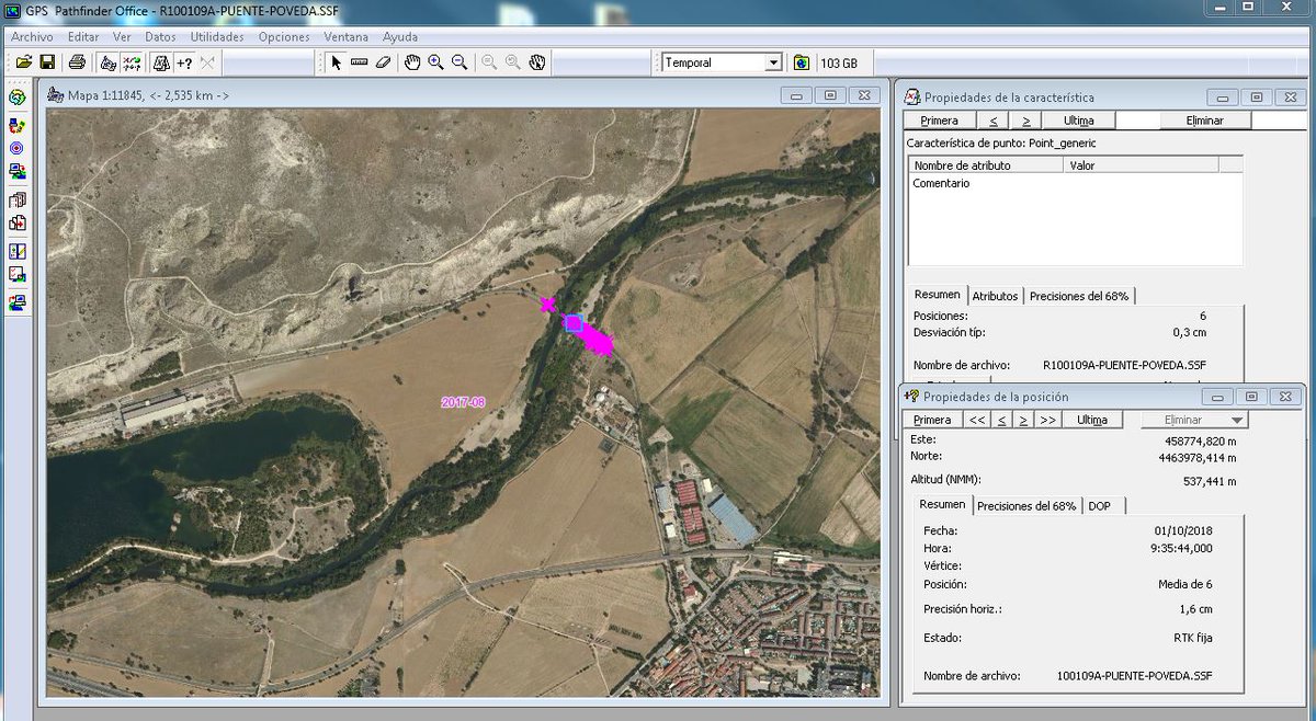 GeoToroTopo's tweet photo. Nuestro compañero @Dozboraya vuelve a confiar en la comodidad, confianza y precisión centimétrica Ntrip de un #Trimble #Geo7 para comprobar el correcto dimensionamiento de un puente ferroviario para su mantenimiento y explotación #Mapping&GIS #geoespatial #Geomatica #Eptisa https://t.co/ft1eFUZVrj