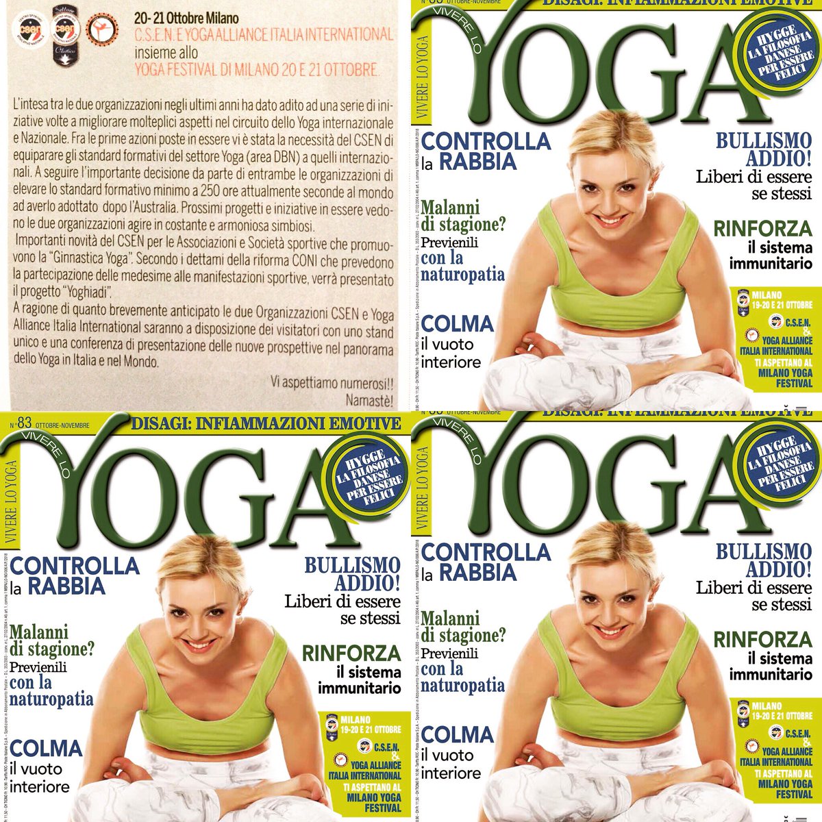 yogadayroma's tweet photo. Ci siamo! Yoga Festival Milano -palazzo del Ghiaccio. Per la prima volta insieme Csen Nazionale e Yoga Alliance Italia International presenti con il loro stand e la Conferenza  del 21 ottobre 2018 dalle ore 1:00-2:00 pm. Vi aspettiamo numerosi!!🙏🏻 #yoga #settoredbncsen #csen https://t.co/uhRFoUzGv2