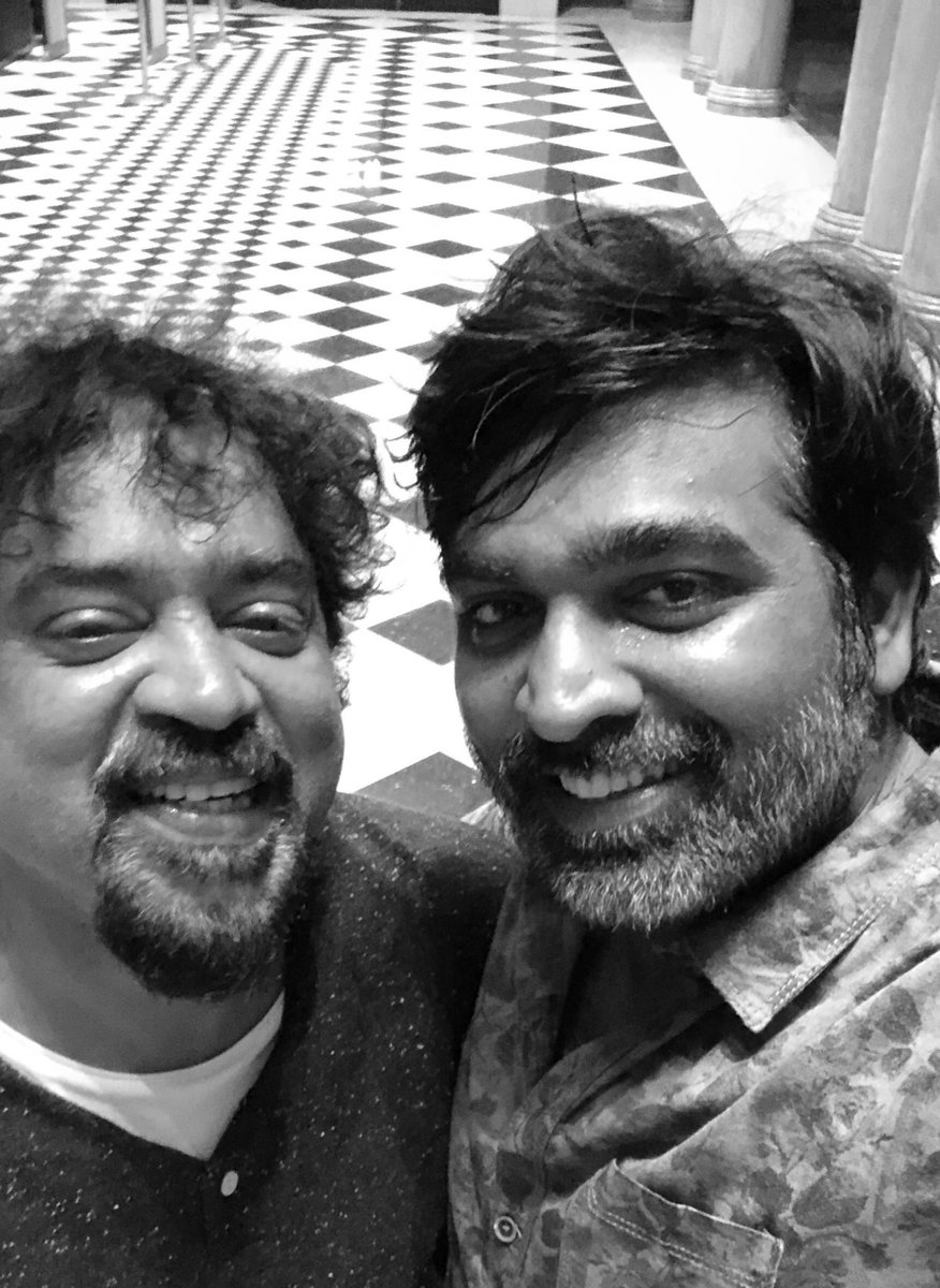 sri50's tweet photo. Great pic that perfect sync between the cameraman and the actor. @santoshsivan & @VijaySethuOffl during the shoot of #CCV https://t.co/cYD6gbU76t