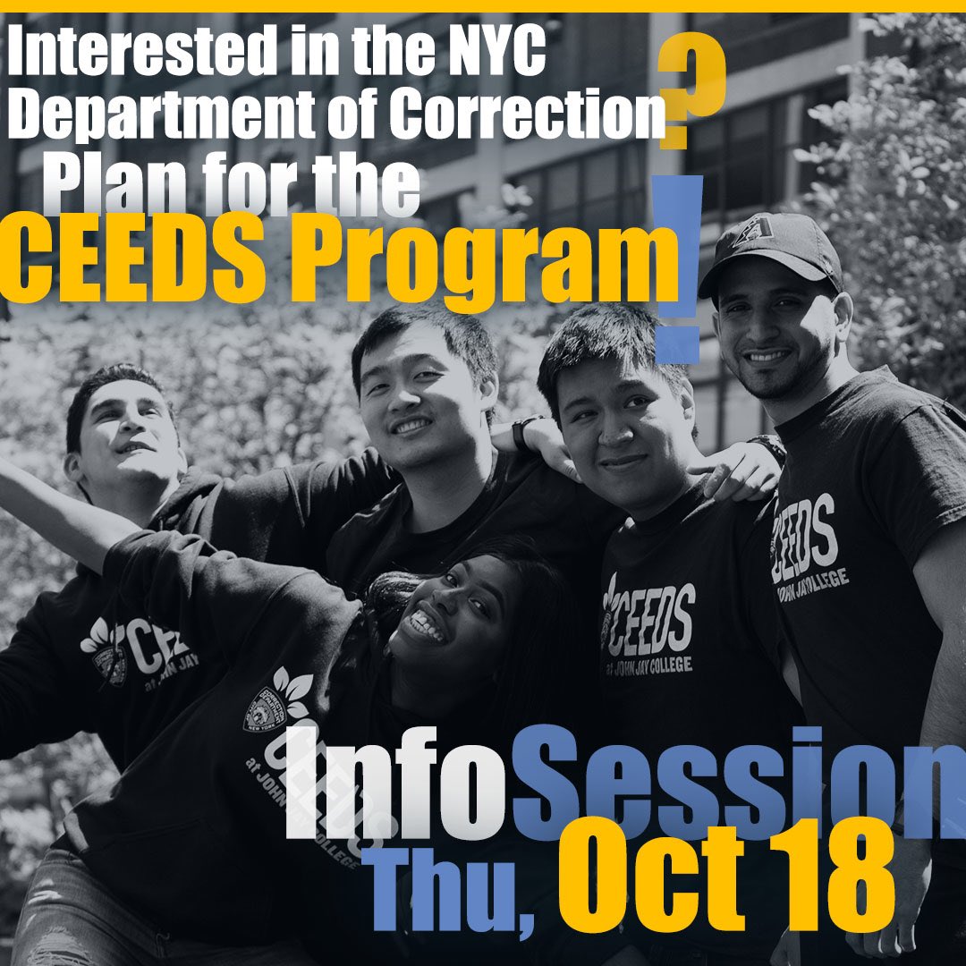 JJayCEEDS's tweet photo. HAPPENING TOMORROW!! During community hour in student dining hall east!! #johnjaycollege #SASP #CEEDS #DOC #Cadets #jjaystudents #myjohnjay https://t.co/QMgaDmvVr8