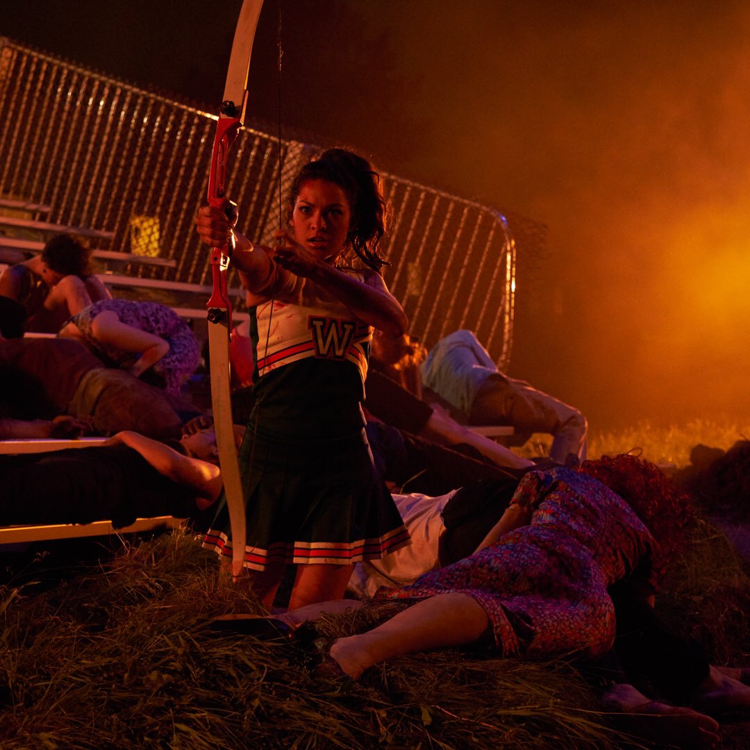 HumberlyG's tweet image. THIS SATURDAY ❗️ OCTOBER 20th 🎥 8pm ET/PT ⬅️ #KillerHigh Premier on @SYFY • You won’t want to miss these badass archery skills, also... is that a pool of bodies?! @BlueIcePics