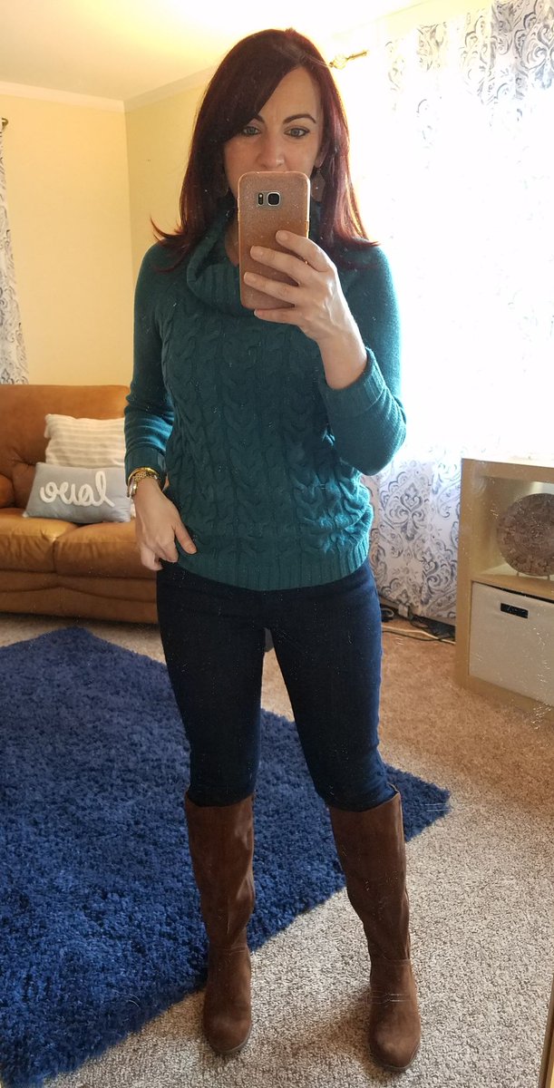 BsSWEETLife's tweet photo. OOTD. Happy Hump Day 🐪 ! My cute and cozy boots are buy one get one 50% off at @target today!  Not happy about the 45 degrees I woke up too this morning, but I am wearing my favorite 🐢 neck! 😍 #fallfashion https://t.co/OofC8ZdXat