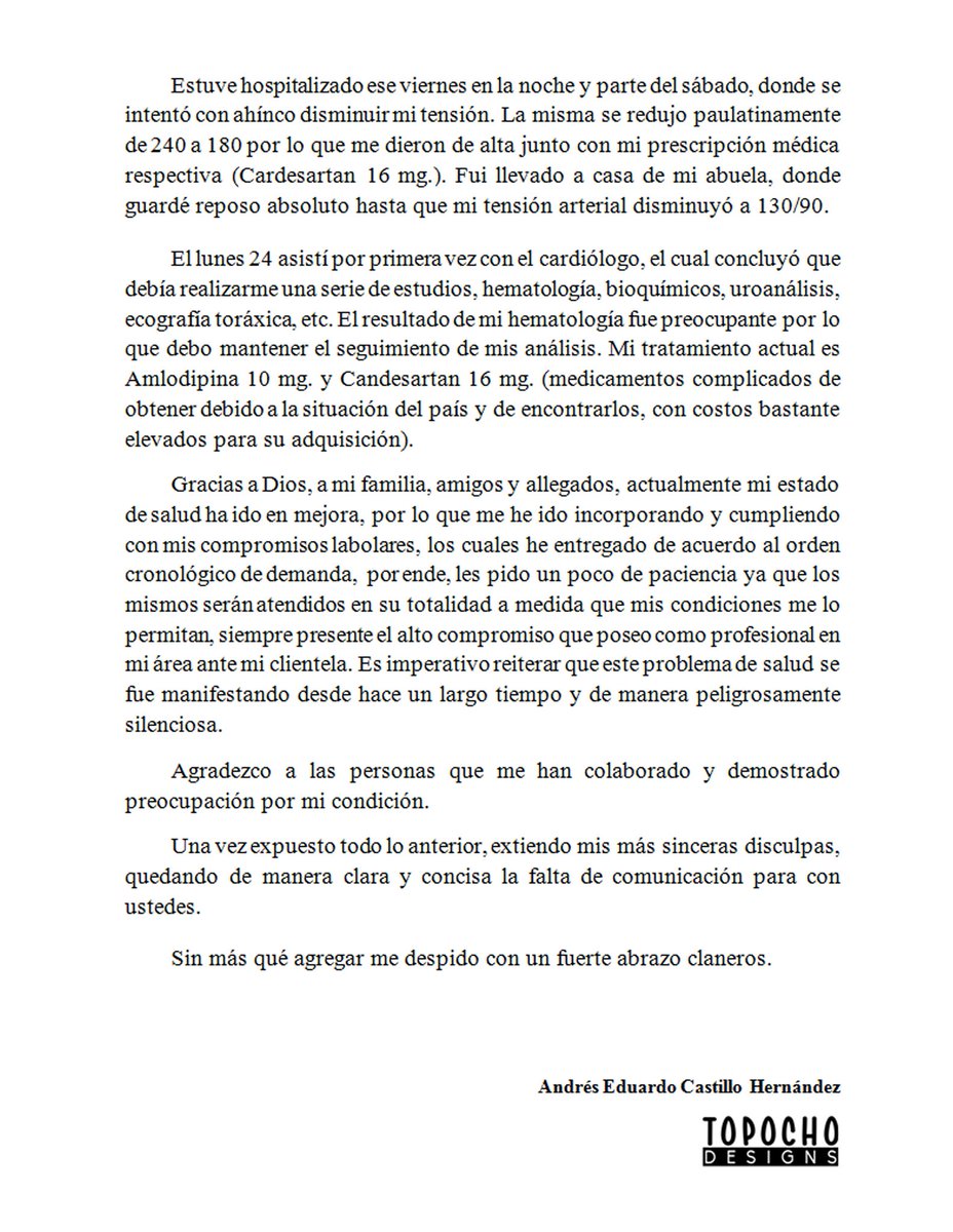 Comunicado IMPORTANTE agradezco RT y gracias por la comprensión y apoyo